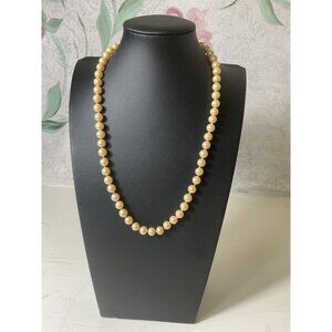 Vintage Faux Pearl Beaded Necklace With Filigree Clasp 21 Inch Length